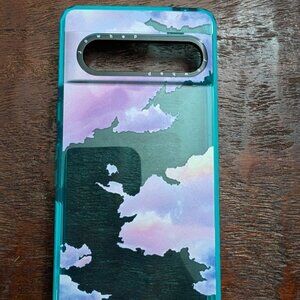ToyCamp Phone case for Pixel 7 - Clear blue with pink and purple clouds